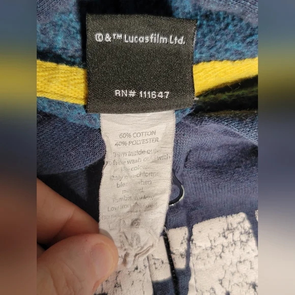 Lucas Films Star Wars Hoodie with Retro Stripes Sz M Vintage Wash Unisex - Picture 5 of 7